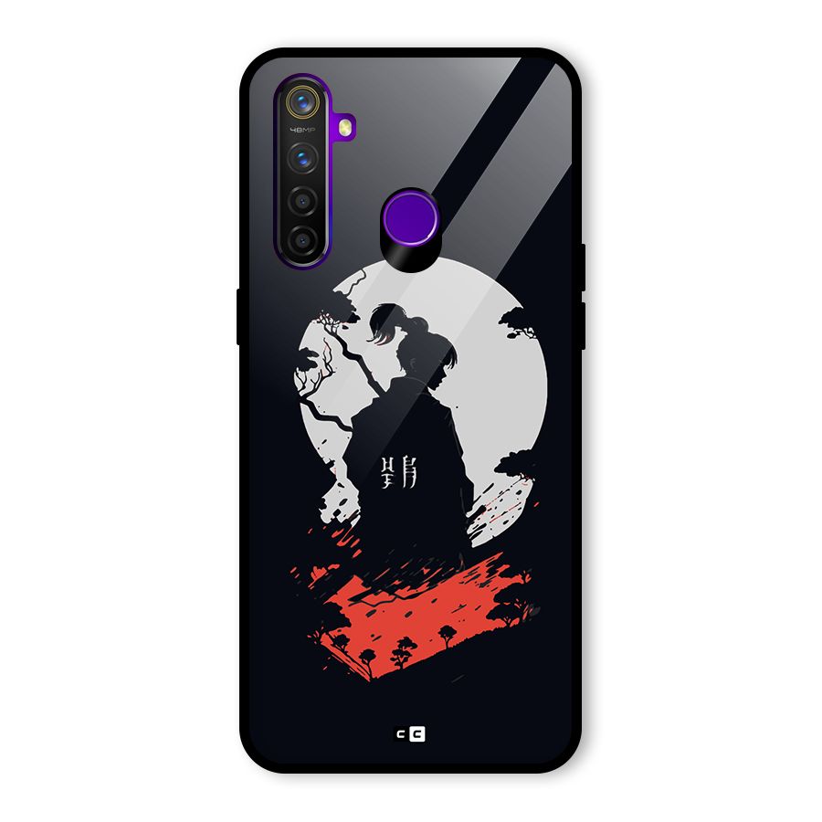 Japanese Warrior Glass Back Case for Realme 5 Pro