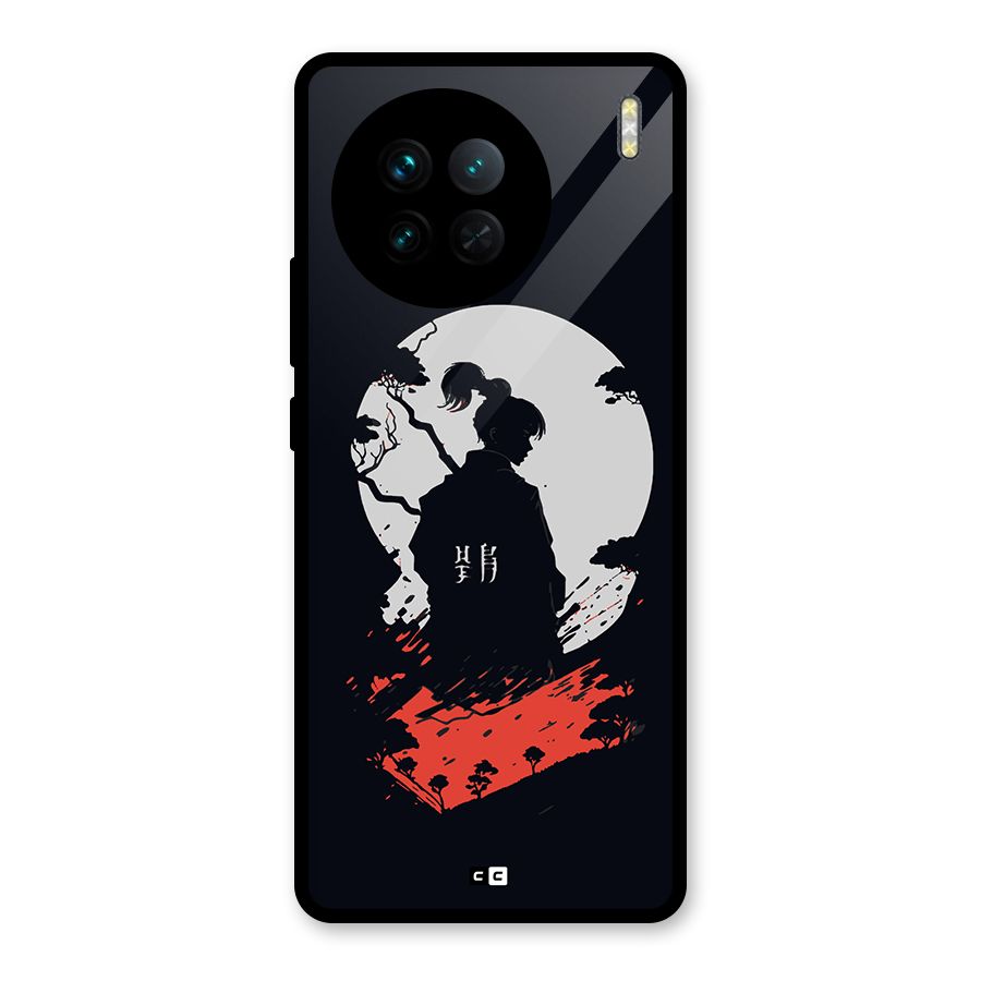 Japanese Warrior Glass Back Case for Vivo X90
