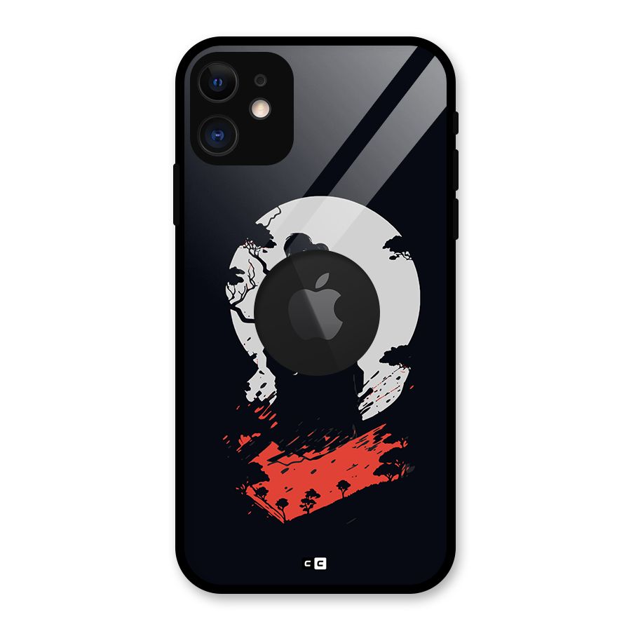 Japanese Warrior Glass Back Case for iPhone 11 Logo Cut