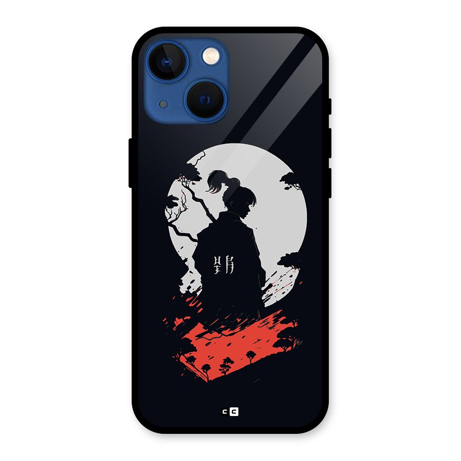 Japanese Warrior Glass Back Case for iPhone 13 Mini