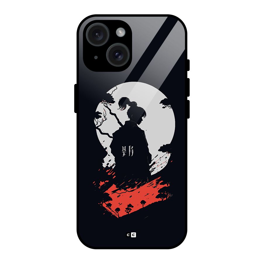 Japanese Warrior Glass Back Case for iPhone 15