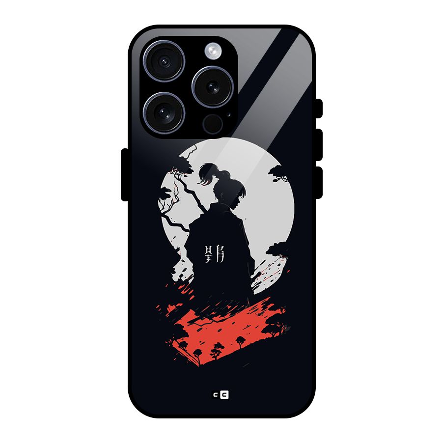 Japanese Warrior Glass Back Case for iPhone 15 Pro