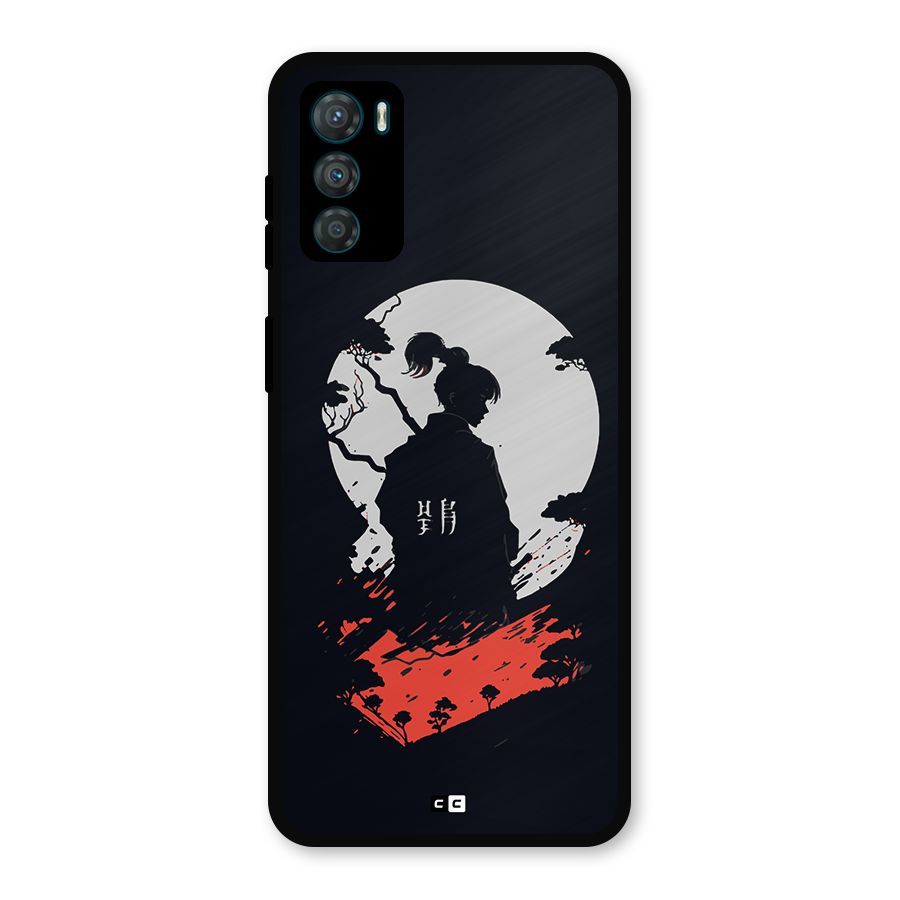 Japanese Warrior Metal Back Case for Moto G42