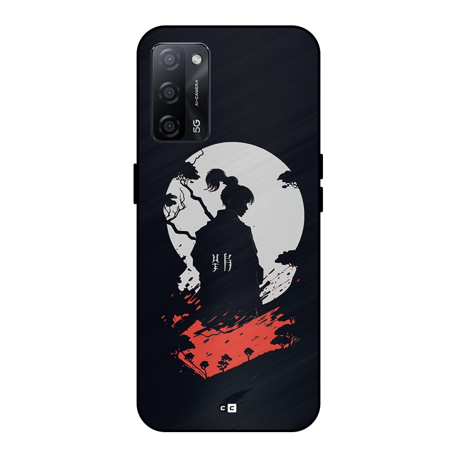 Japanese Warrior Metal Back Case for Oppo A53s 5G