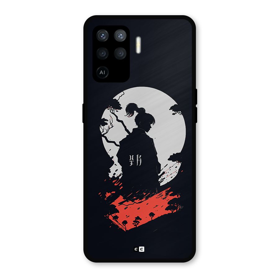 Japanese Warrior Metal Back Case for Oppo F19 Pro