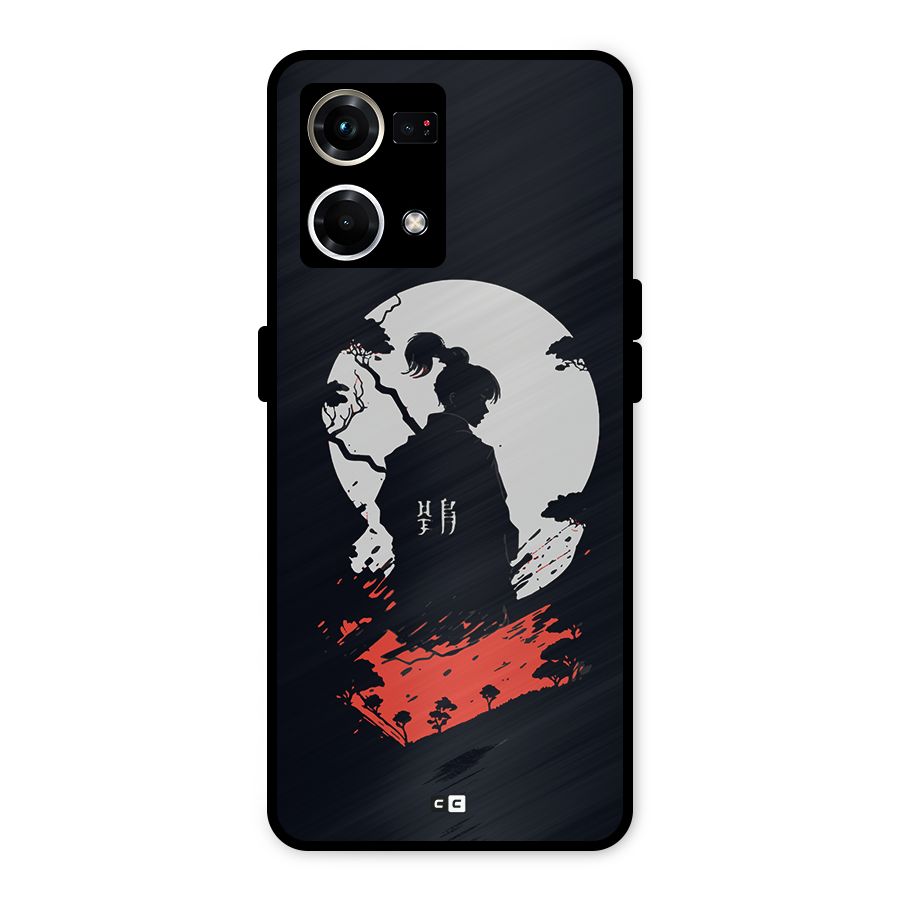 Japanese Warrior Metal Back Case for Oppo F21 Pro 4G