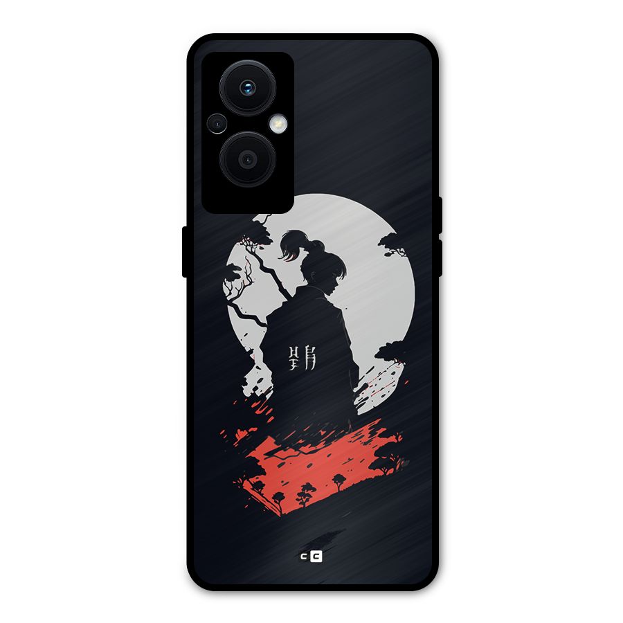 Japanese Warrior Metal Back Case for Oppo F21 Pro 5G
