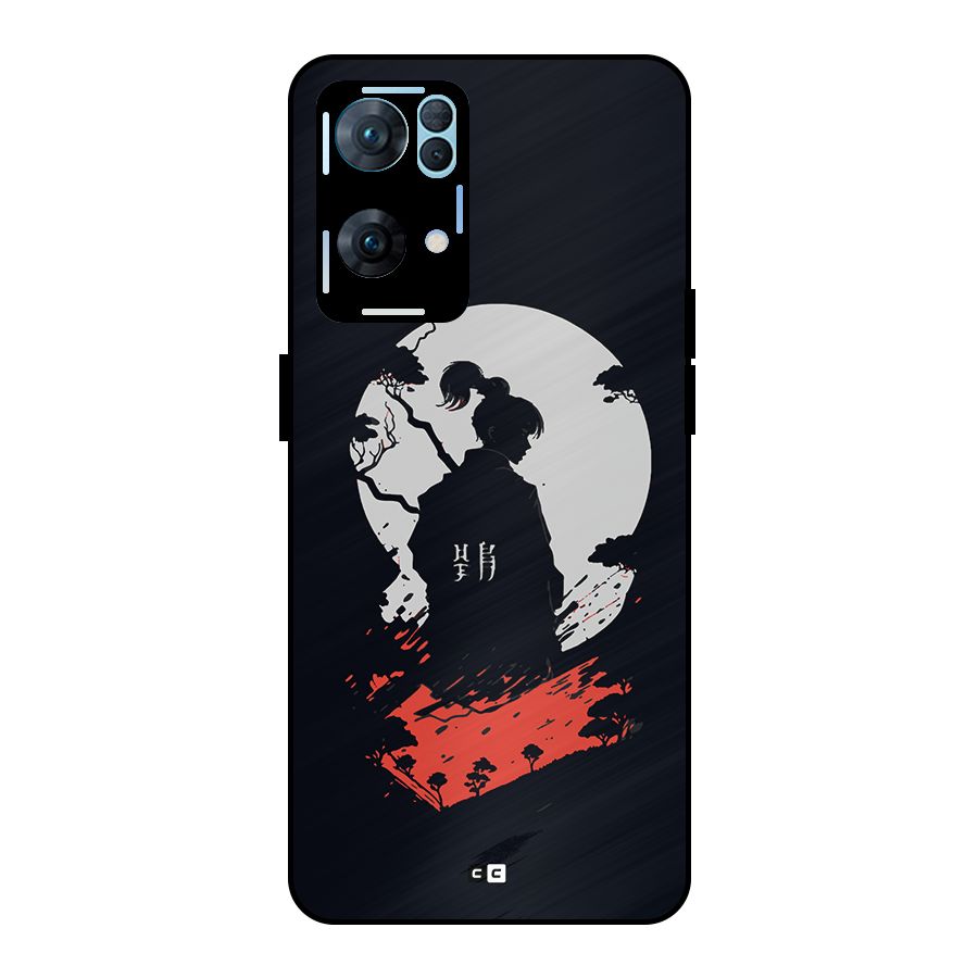 Japanese Warrior Metal Back Case for Oppo Reno7 Pro 5G