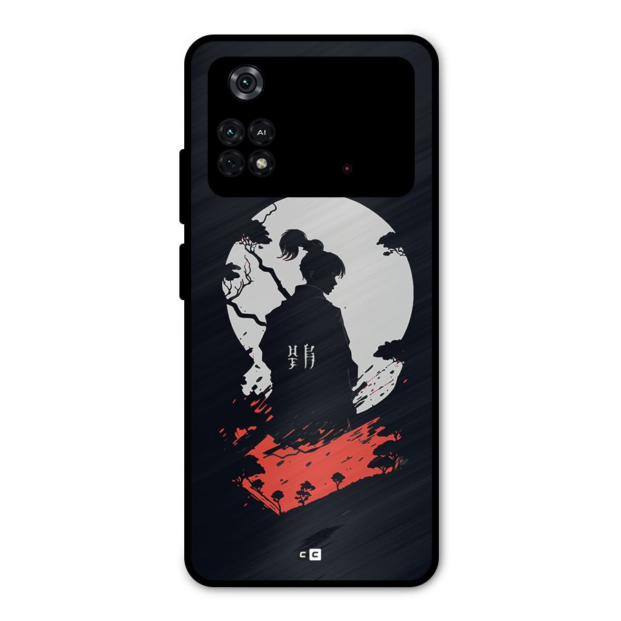 Japanese Warrior Metal Back Case for Poco M4 Pro 4G