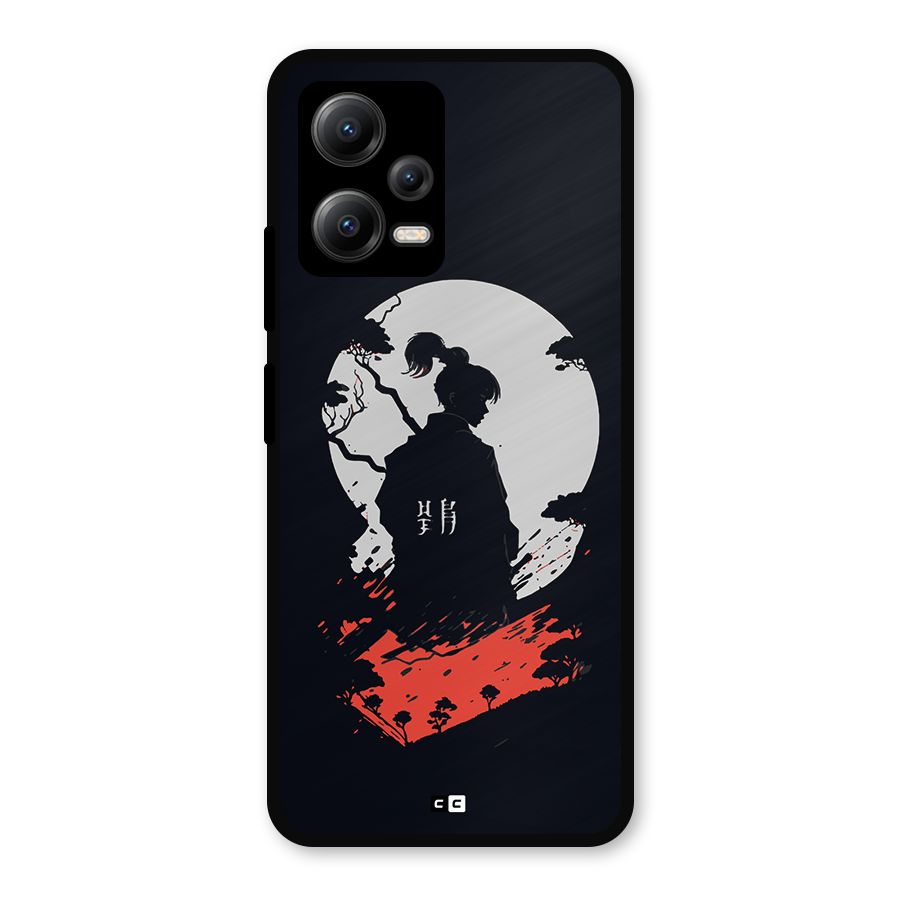 Japanese Warrior Metal Back Case for Redmi Note 12 5G