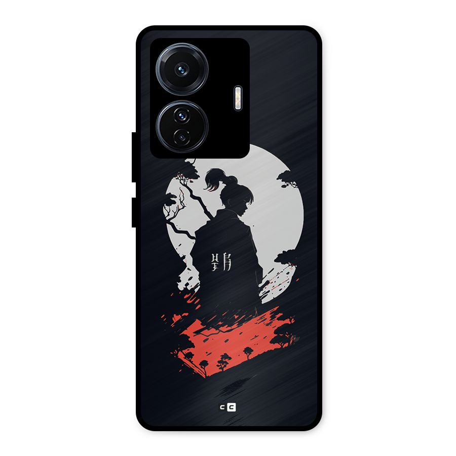 Japanese Warrior Metal Back Case for Vivo T1 Pro
