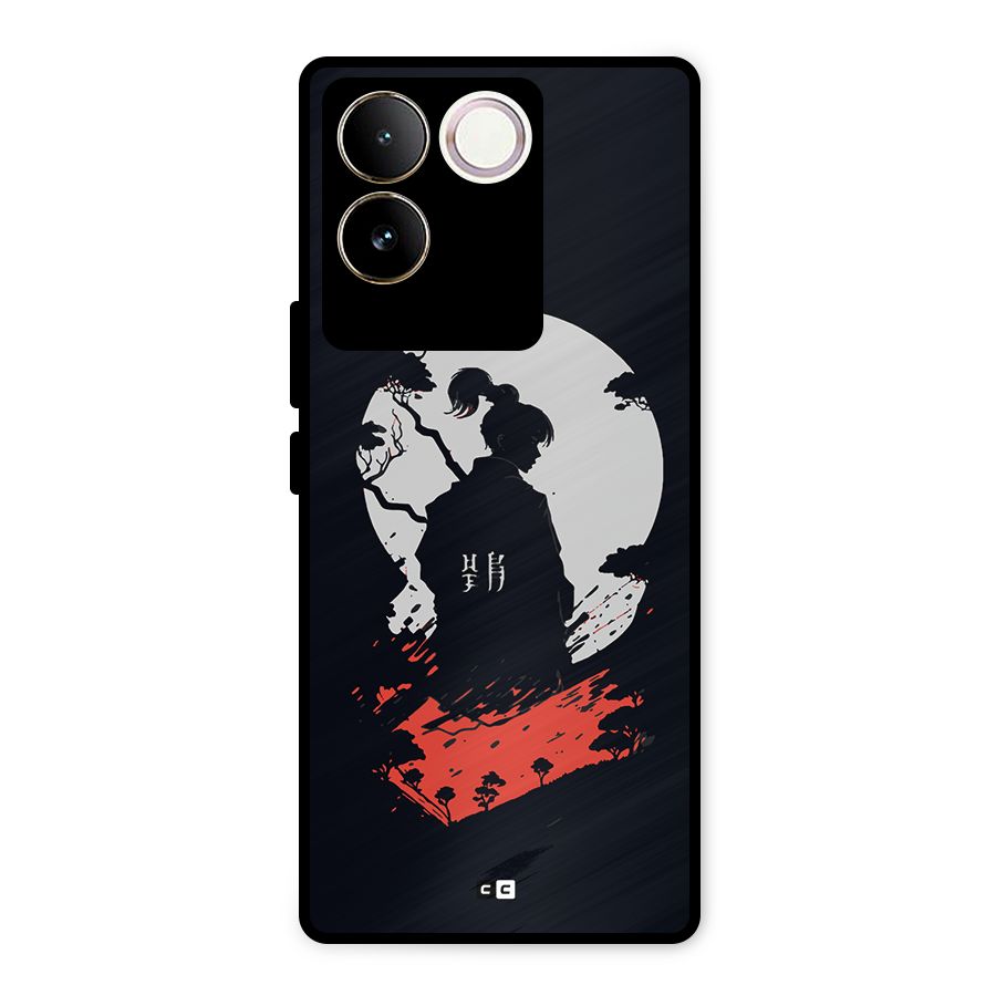 Japanese Warrior Metal Back Case for Vivo T2 Pro