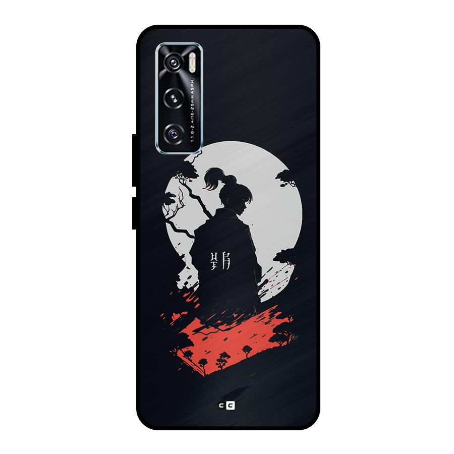 Japanese Warrior Metal Back Case for Vivo V20 SE