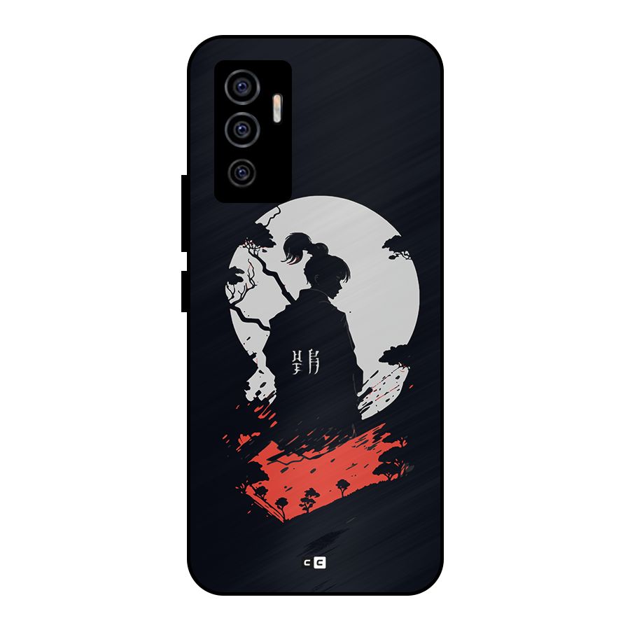 Japanese Warrior Metal Back Case for Vivo V23e