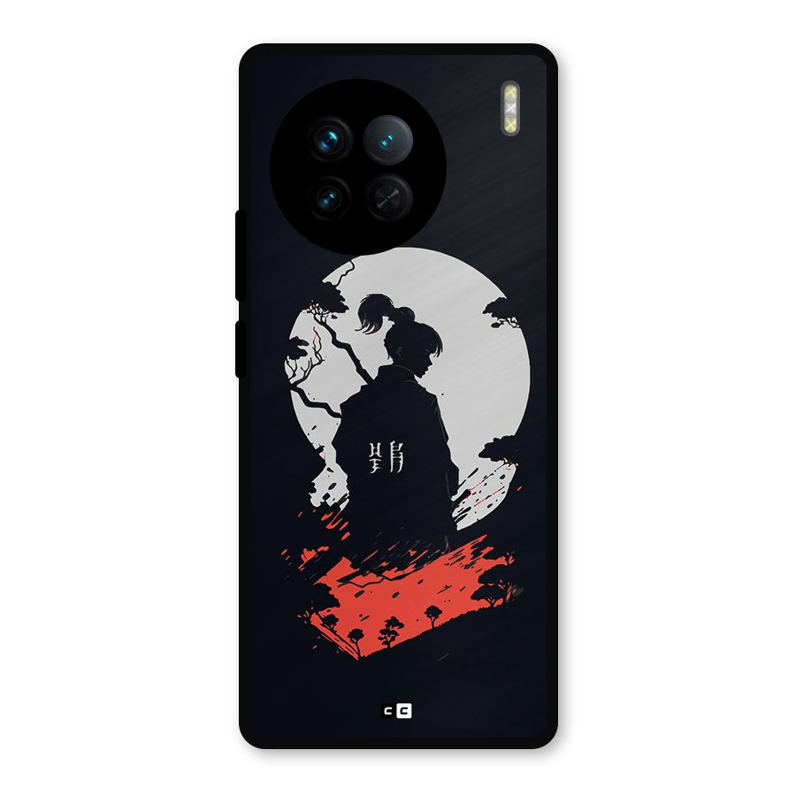 Japanese Warrior Metal Back Case for Vivo X90