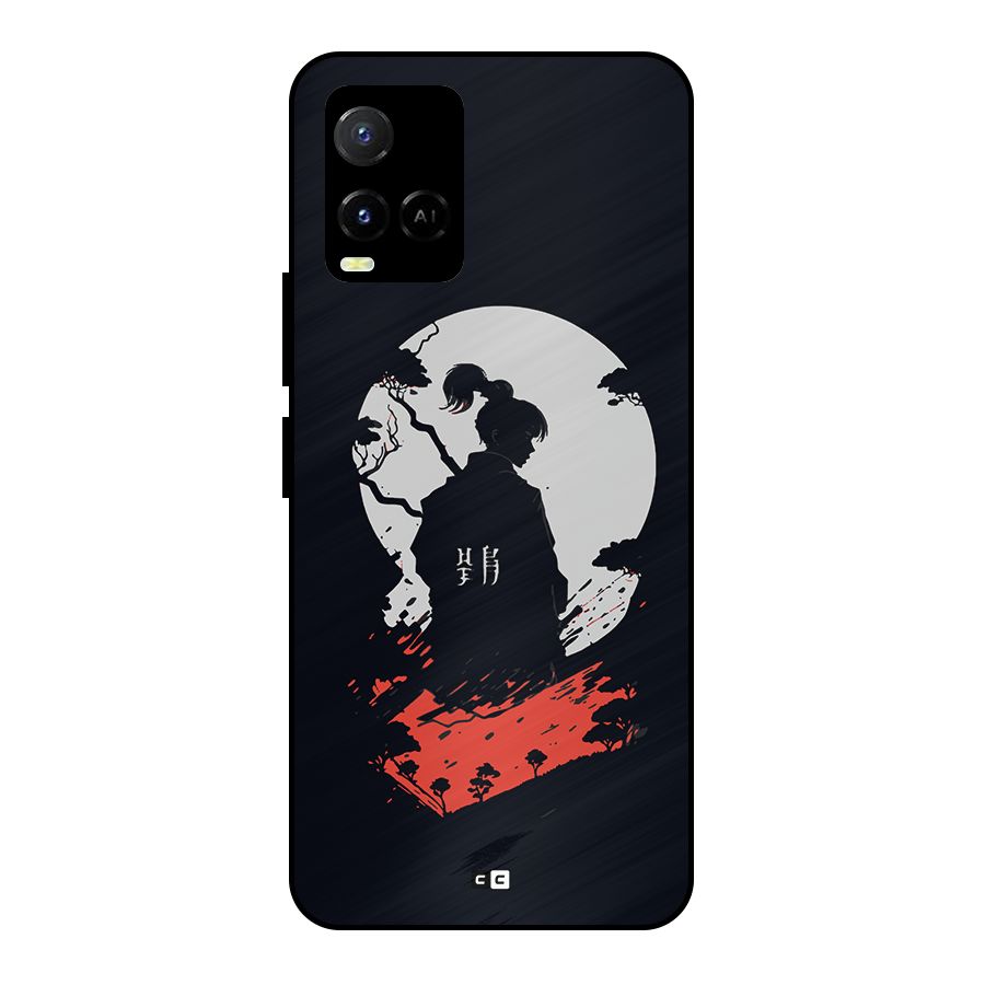 Japanese Warrior Metal Back Case for Vivo Y33s