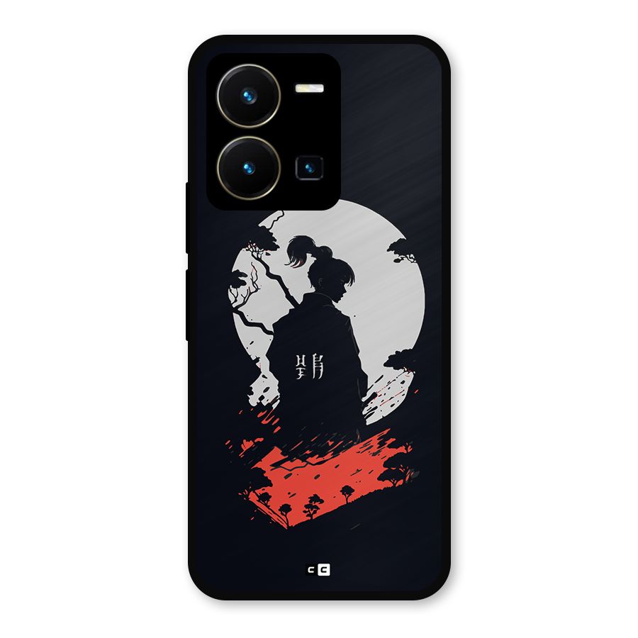 Japanese Warrior Metal Back Case for Vivo Y35
