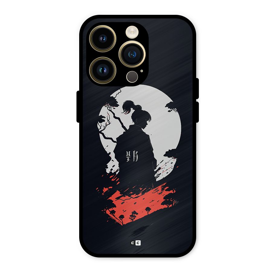 Japanese Warrior Metal Back Case for iPhone 14 Pro