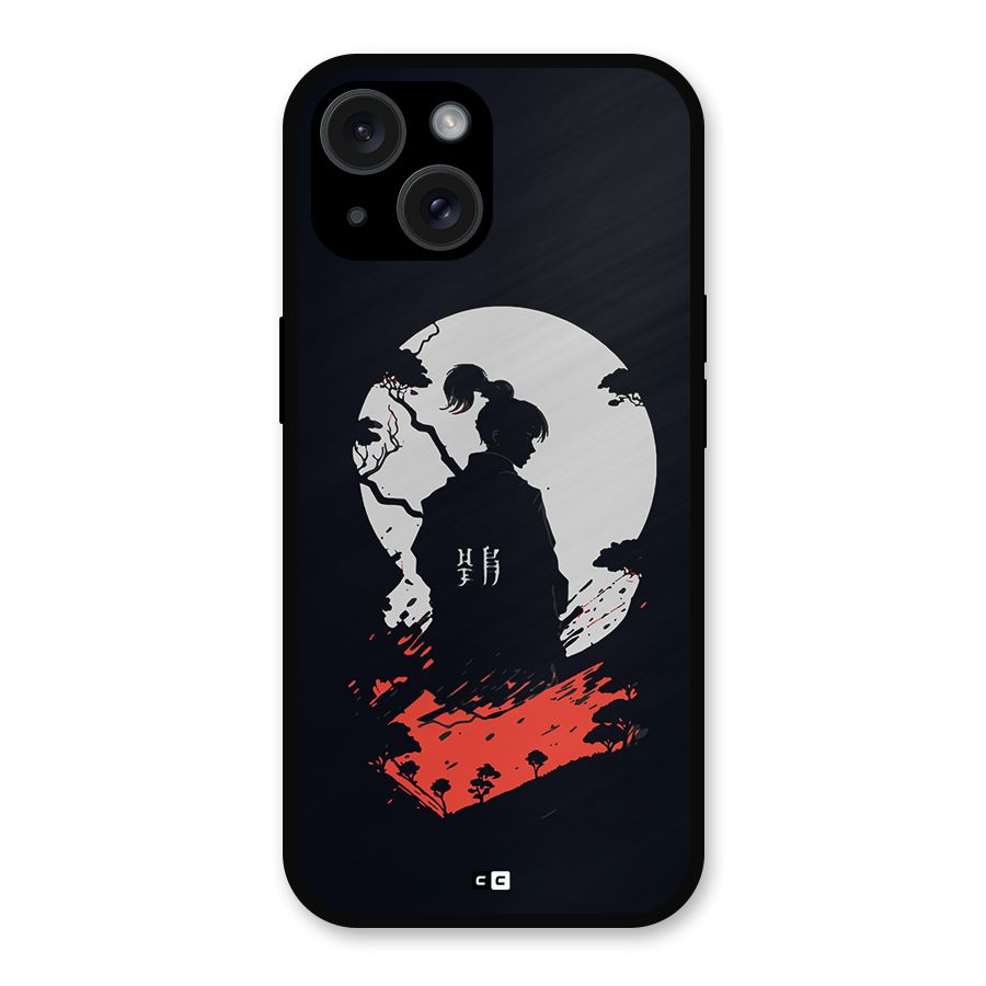 Japanese Warrior Metal Back Case for iPhone 15