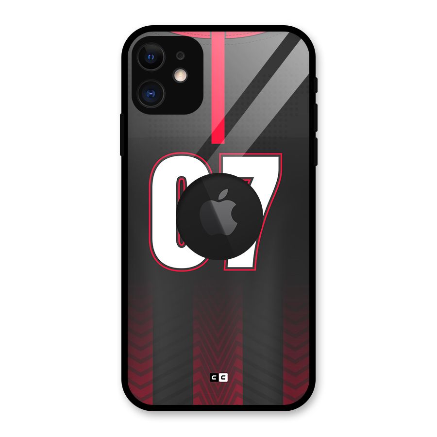 Jersy No 7 Glass Back Case for iPhone 11 Logo Cut