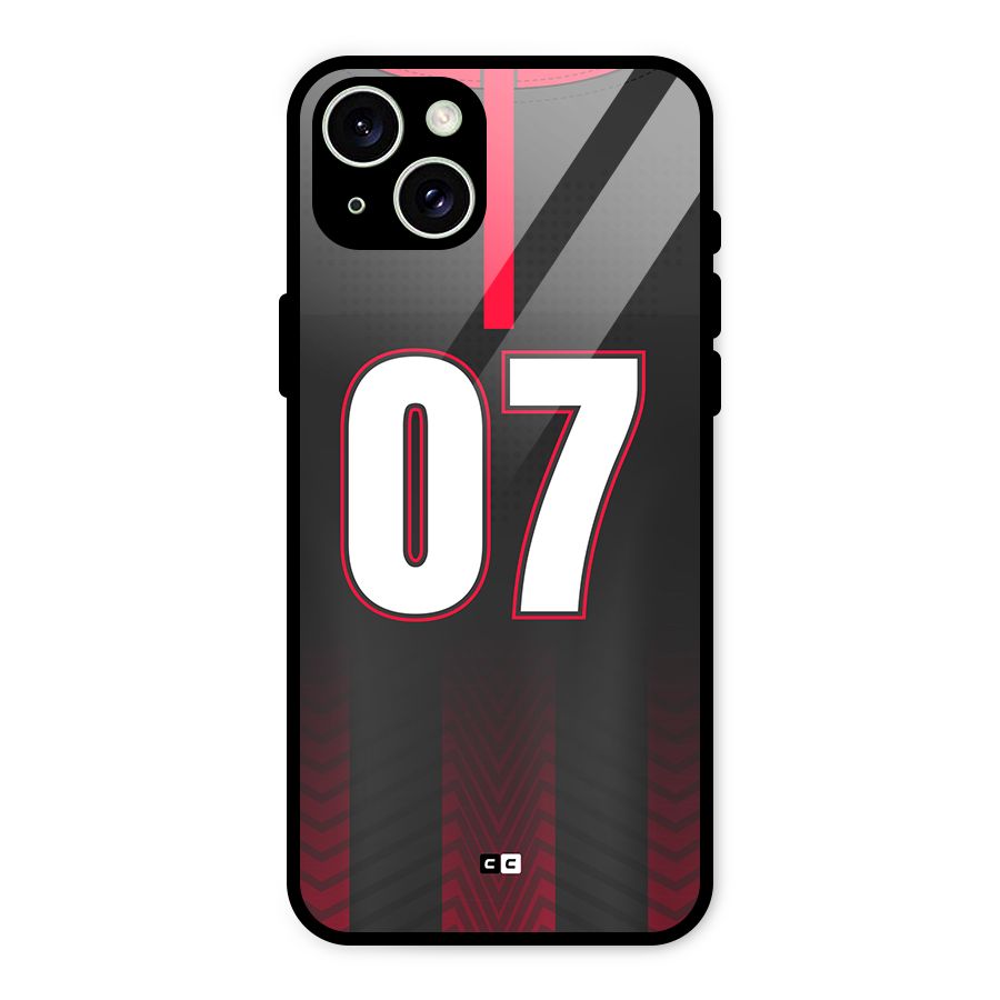 Jersy No 7 Glass Back Case for iPhone 15 Plus
