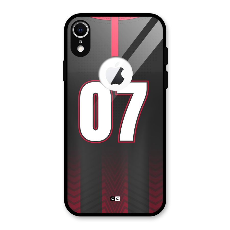 Jersy No 7 Glass Back Case for iPhone XR Logo Cut