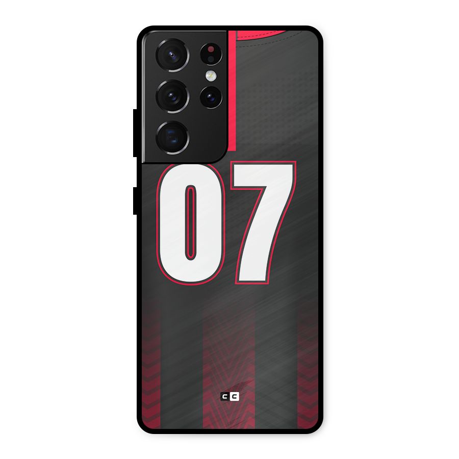 Jersy No 7 Metal Back Case for Galaxy S21 Ultra 5G