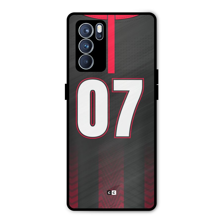 Jersy No 7 Metal Back Case for Oppo Reno6 Pro 5G