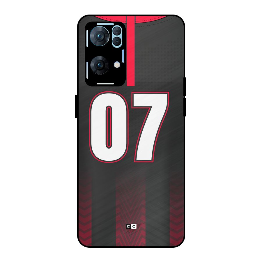 Jersy No 7 Metal Back Case for Oppo Reno7 Pro 5G