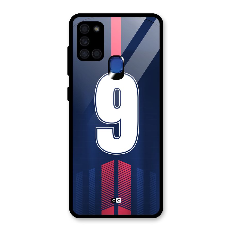 Jersy No 9 Glass Back Case for Galaxy A21s