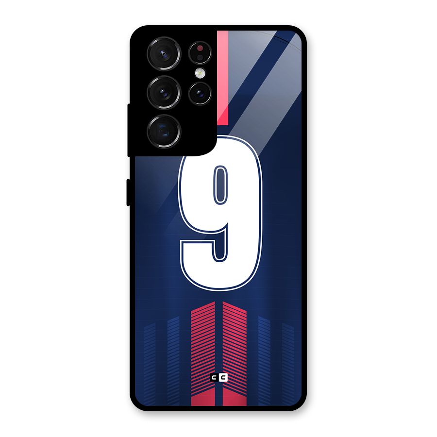 Jersy No 9 Glass Back Case for Galaxy S21 Ultra 5G