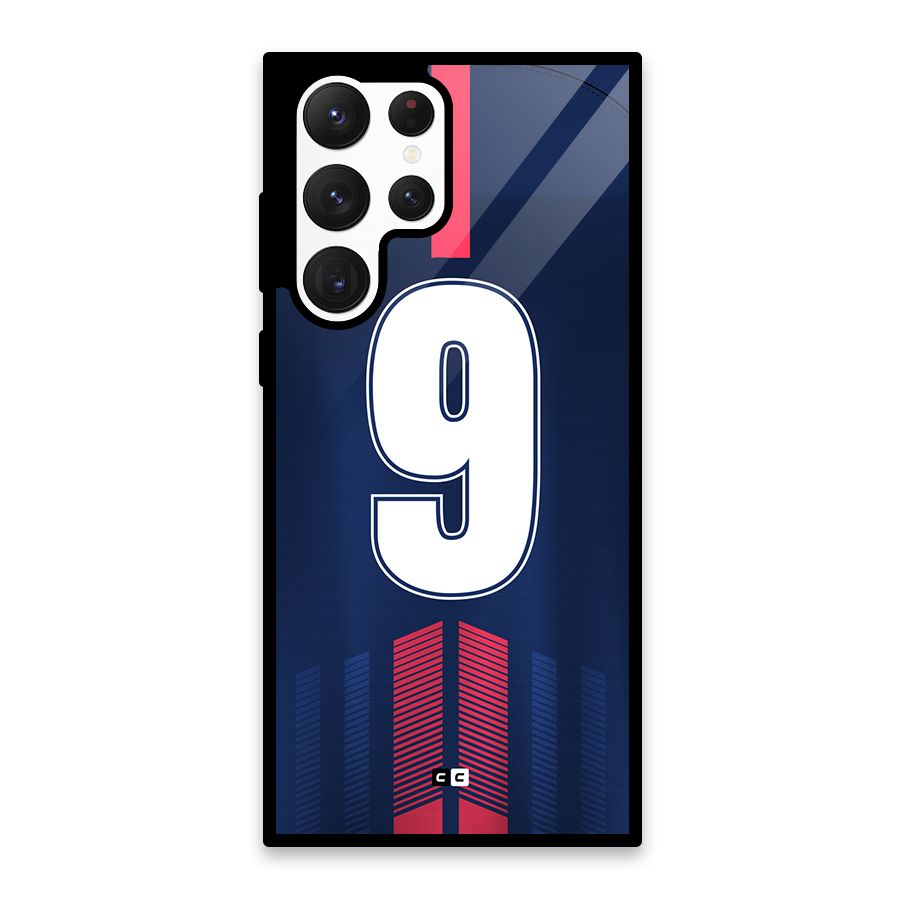 Jersy No 9 Glass Back Case for Galaxy S22 Ultra 5G