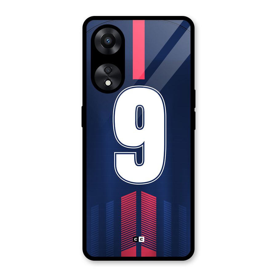 Jersy No 9 Glass Back Case for Oppo A78