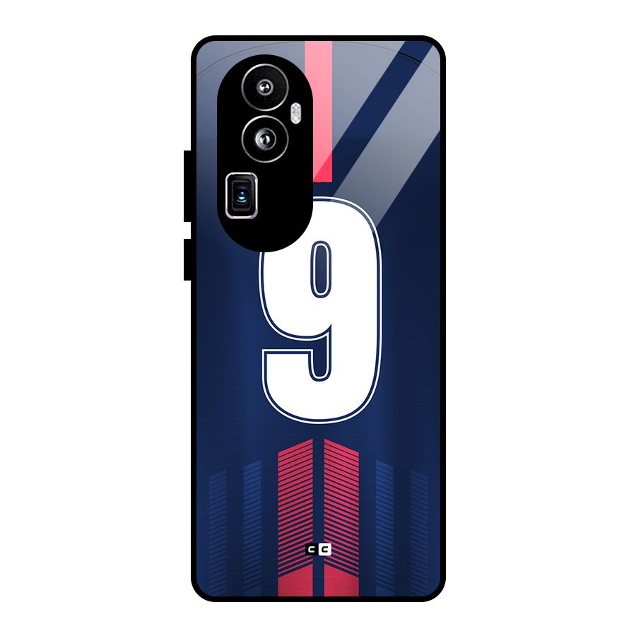Jersy No 9 Glass Back Case for Oppo Reno10 Pro Plus