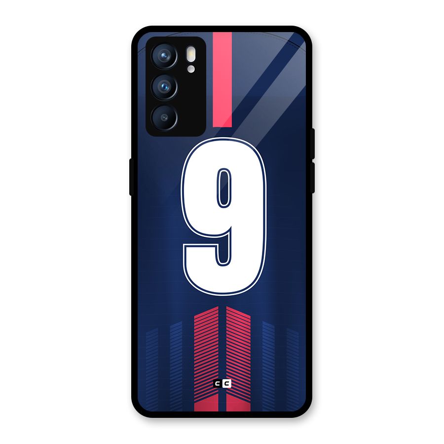 Jersy No 9 Glass Back Case for Oppo Reno6 5G
