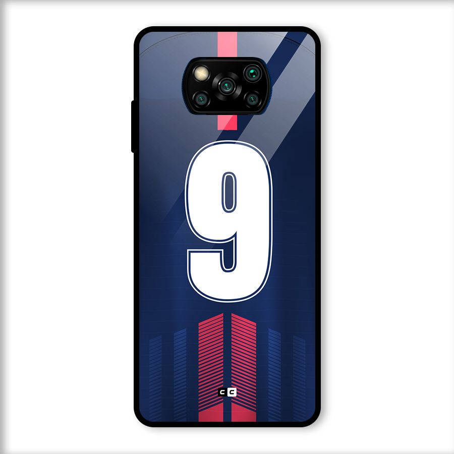 Jersy No 9 Glass Back Case for Poco X3