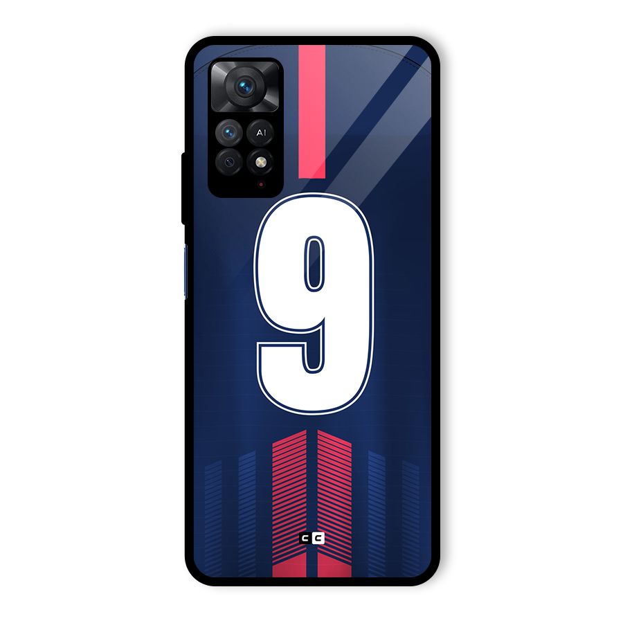 Jersy No 9 Glass Back Case for Redmi Note 11 Pro
