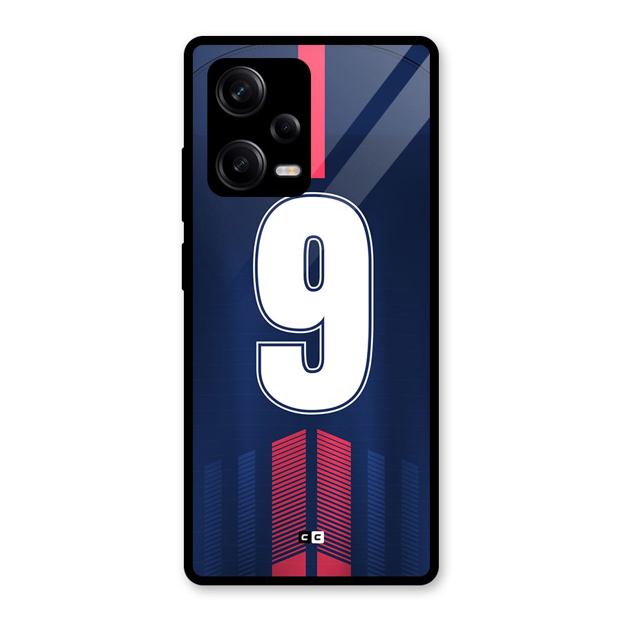 Jersy No 9 Glass Back Case for Redmi Note 12 Pro