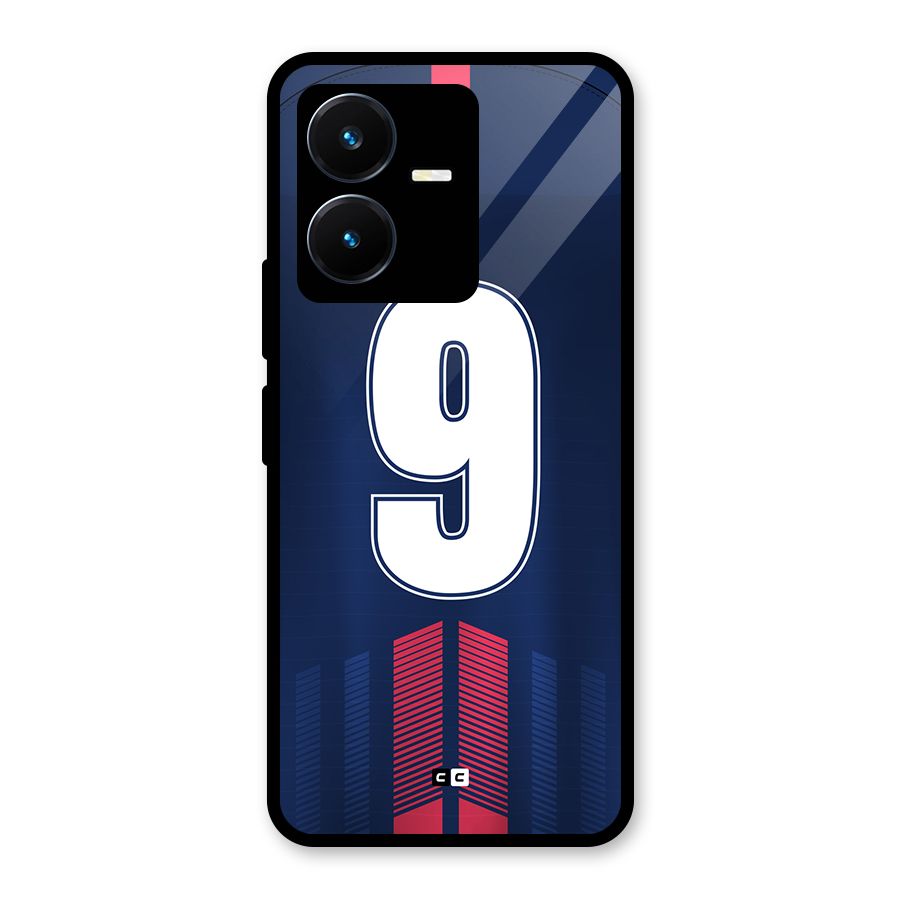 Jersy No 9 Glass Back Case for Vivo Y22s