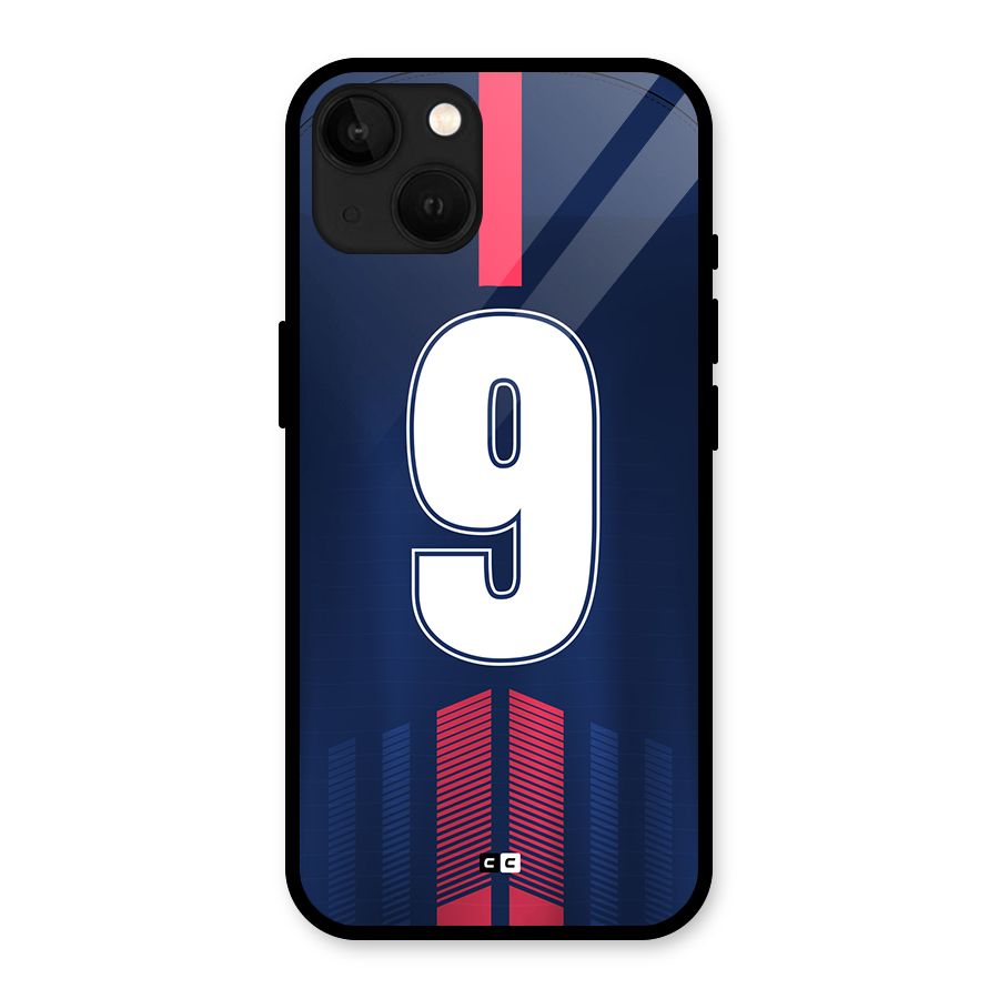 Jersy No 9 Glass Back Case for iPhone 13