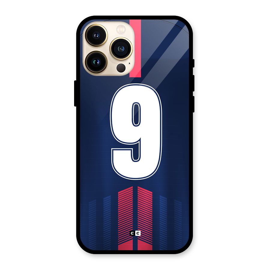 Jersy No 9 Glass Back Case for iPhone 13 Pro Max