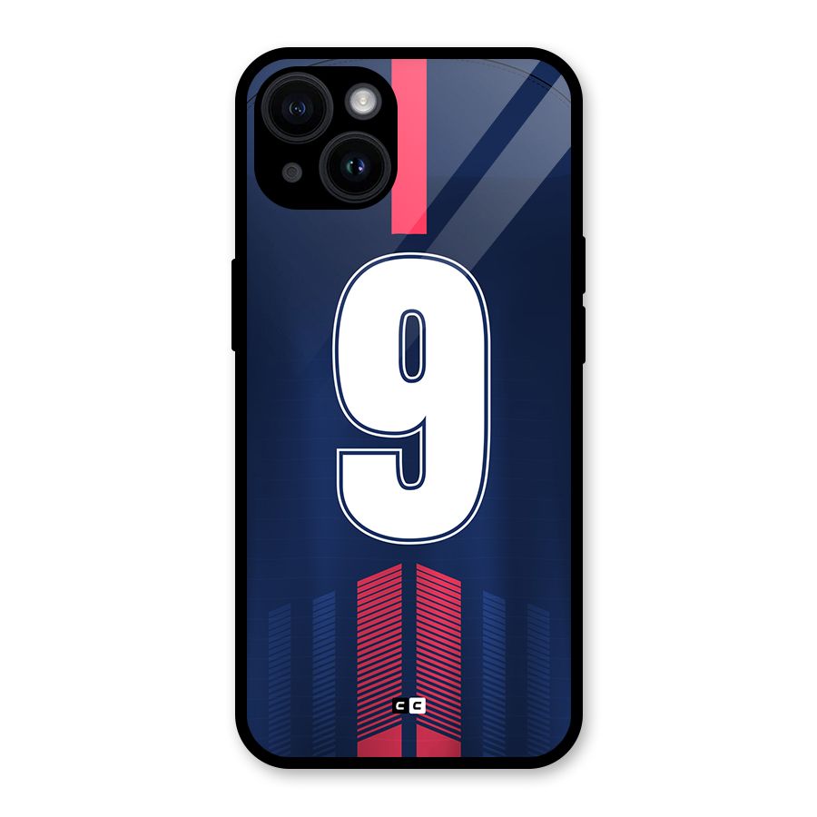 Jersy No 9 Glass Back Case for iPhone 14