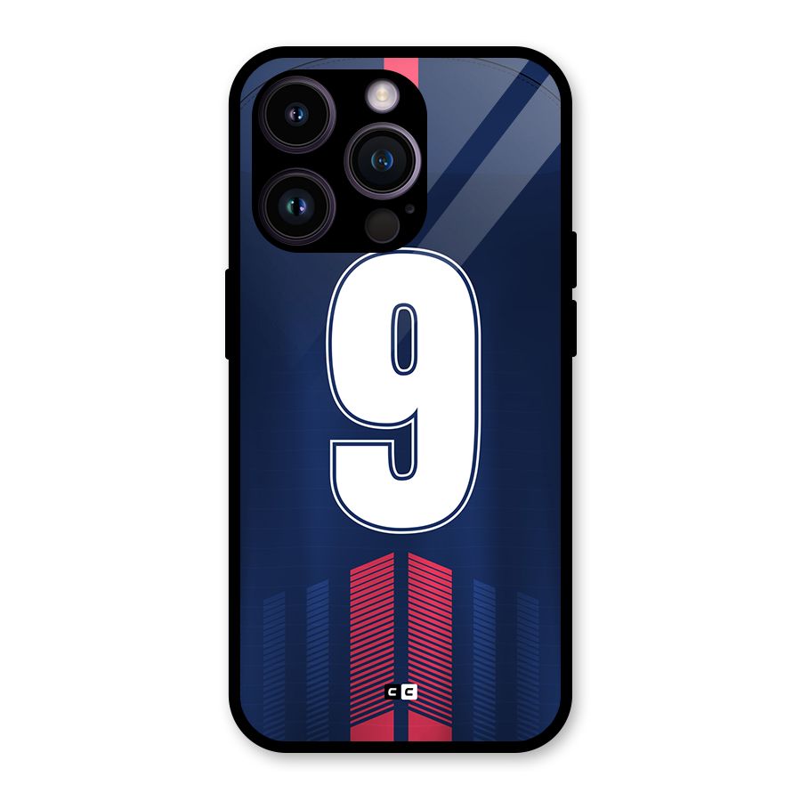 Jersy No 9 Glass Back Case for iPhone 14 Pro