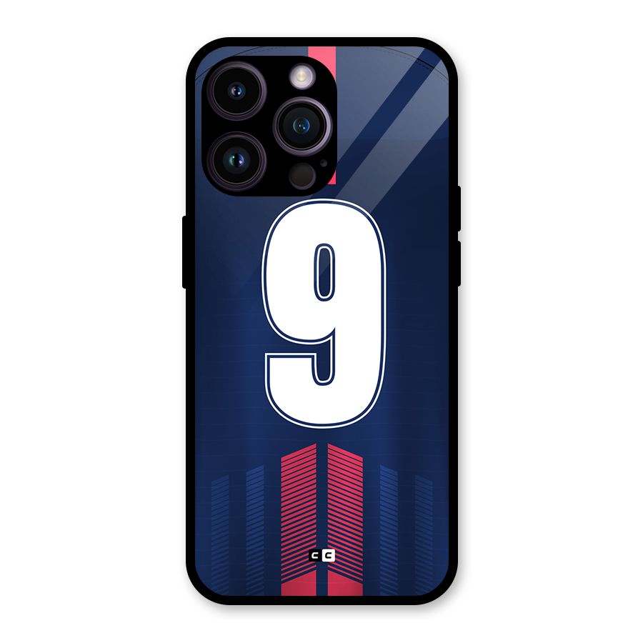 Jersy No 9 Glass Back Case for iPhone 14 Pro Max