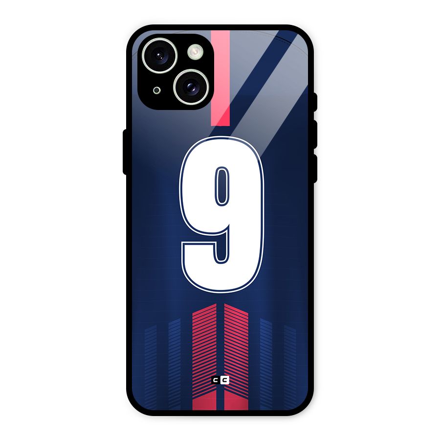 Jersy No 9 Glass Back Case for iPhone 15 Plus
