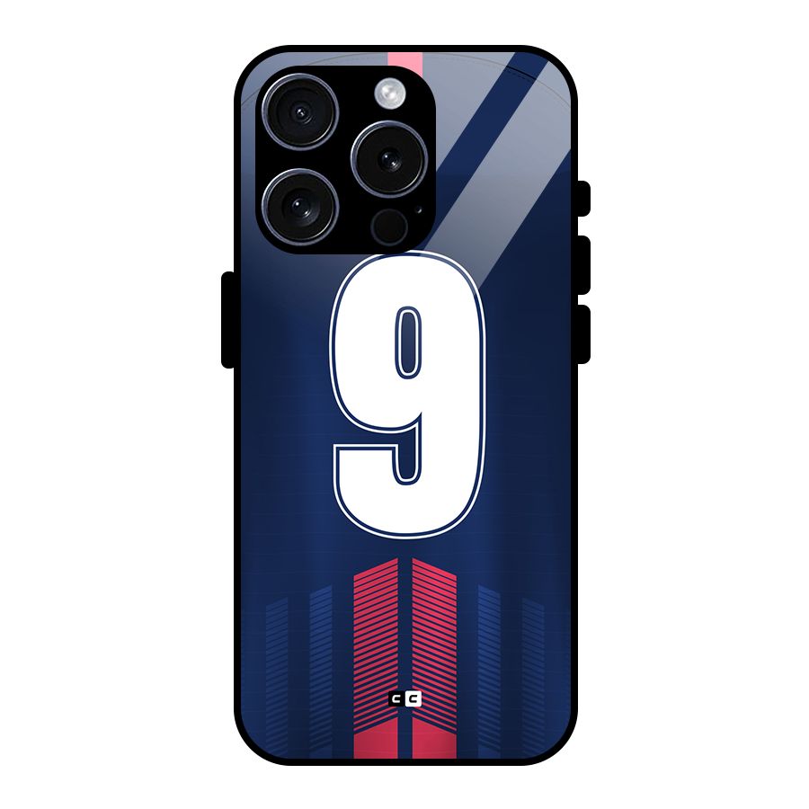 Jersy No 9 Glass Back Case for iPhone 15 Pro