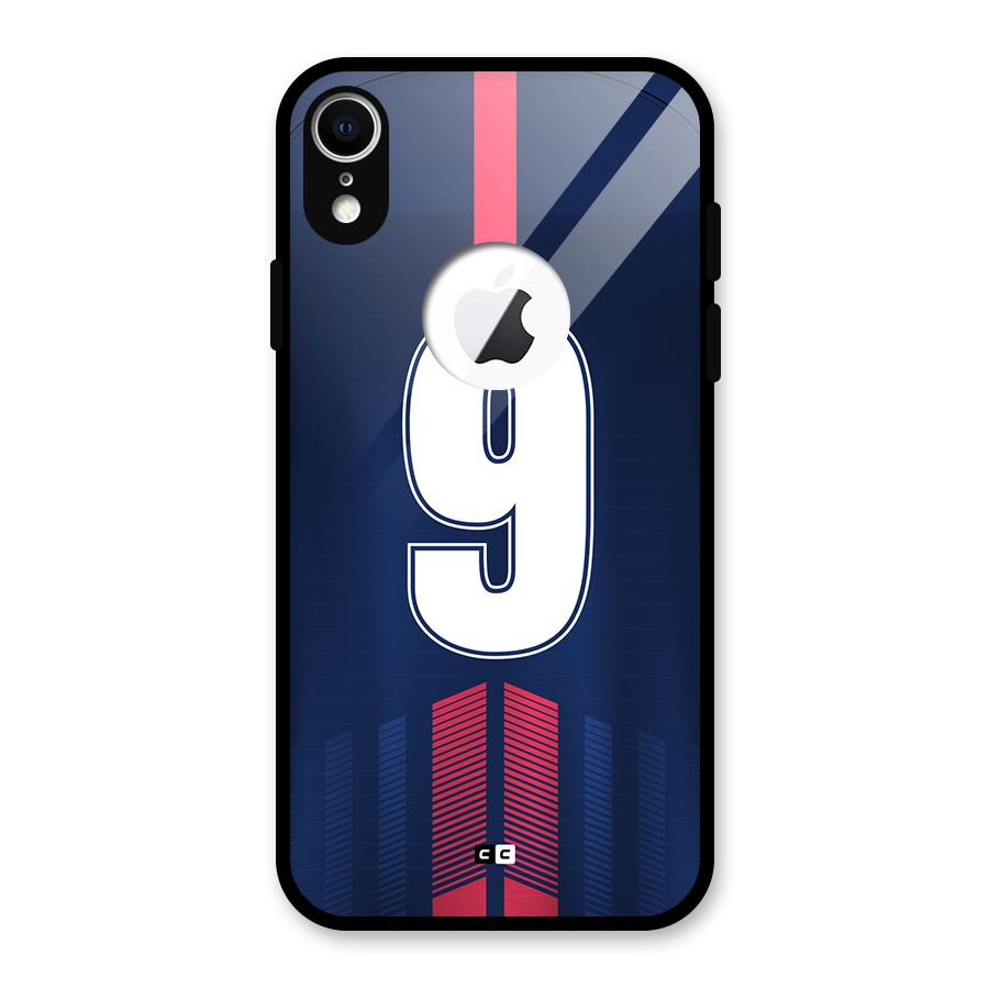 Jersy No 9 Glass Back Case for iPhone XR Logo Cut