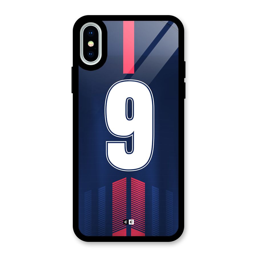 Jersy No 9 Glass Back Case for iPhone XS