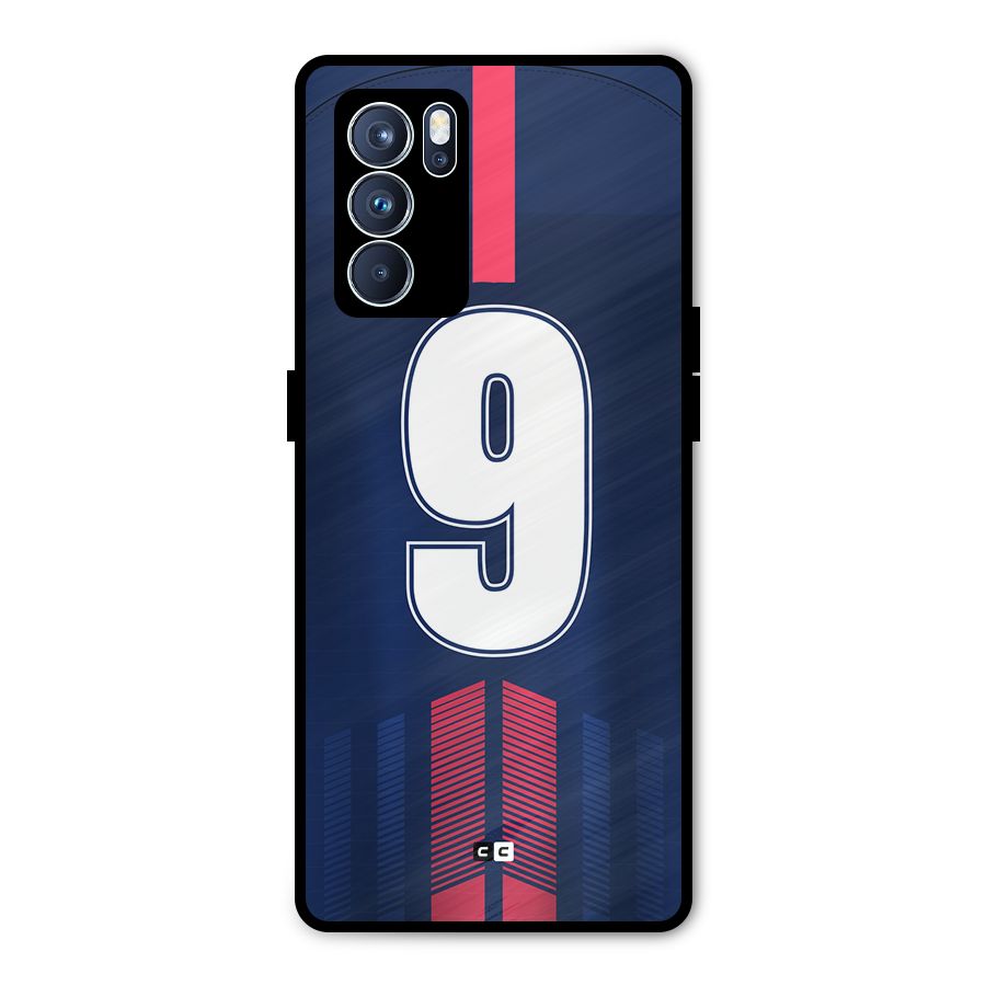 Jersy No 9 Metal Back Case for Oppo Reno6 Pro 5G