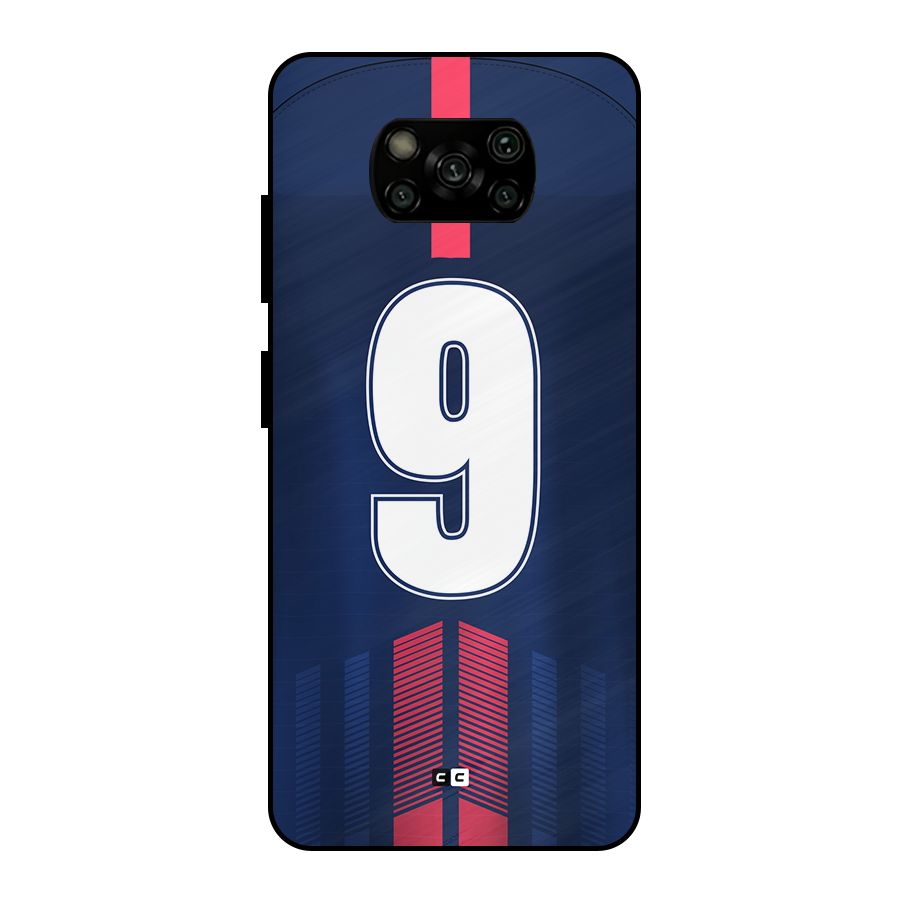 Jersy No 9 Metal Back Case for Poco X3